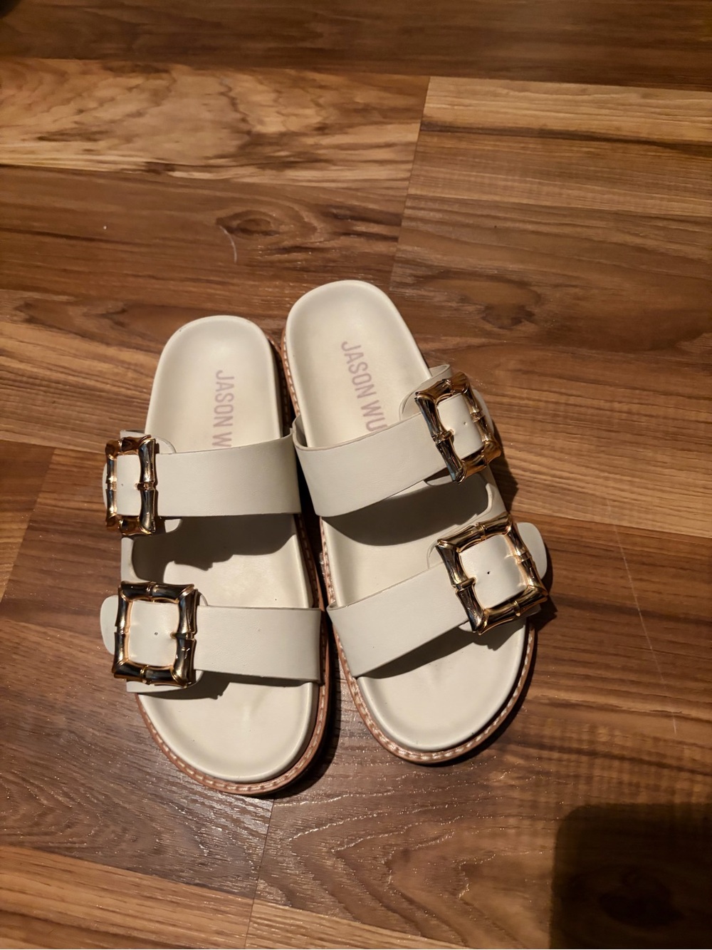 Jason Wu Double-Buckle Slide Sandals with Buckles